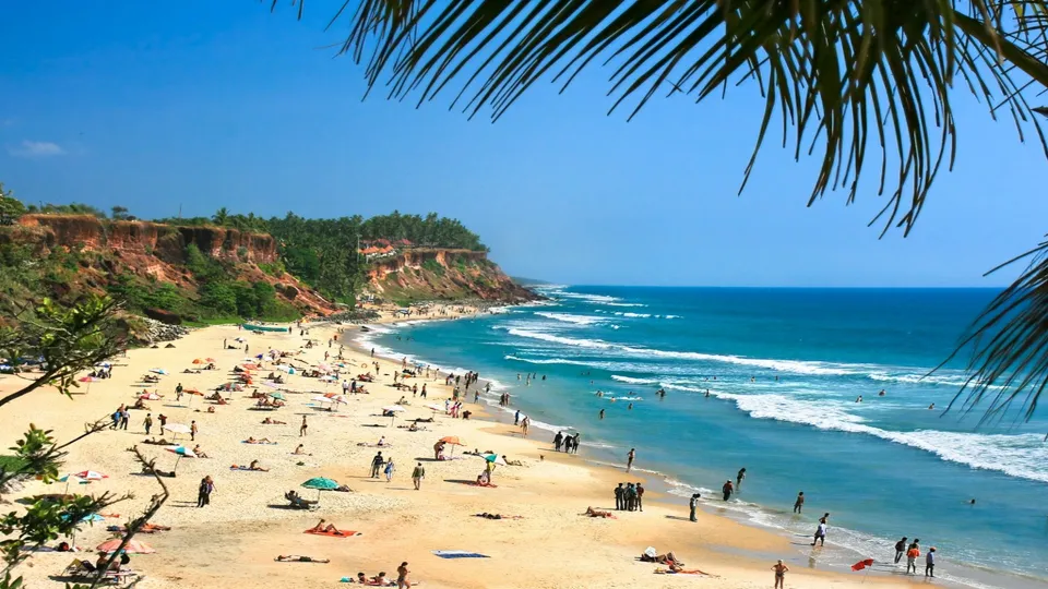 Varkala cliff and beach view